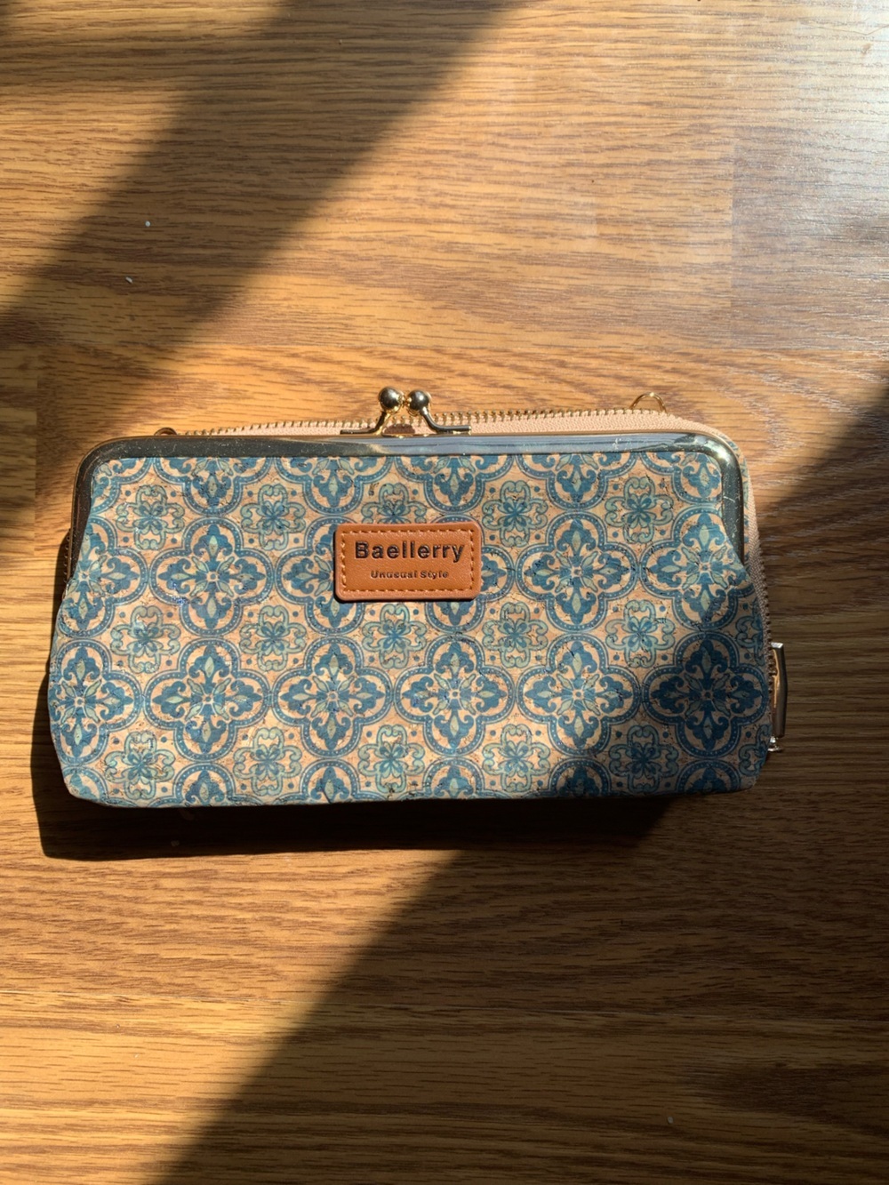 Baellerry Blue Tile Print Zip Wallet Large Women Accessories Purse Fashion